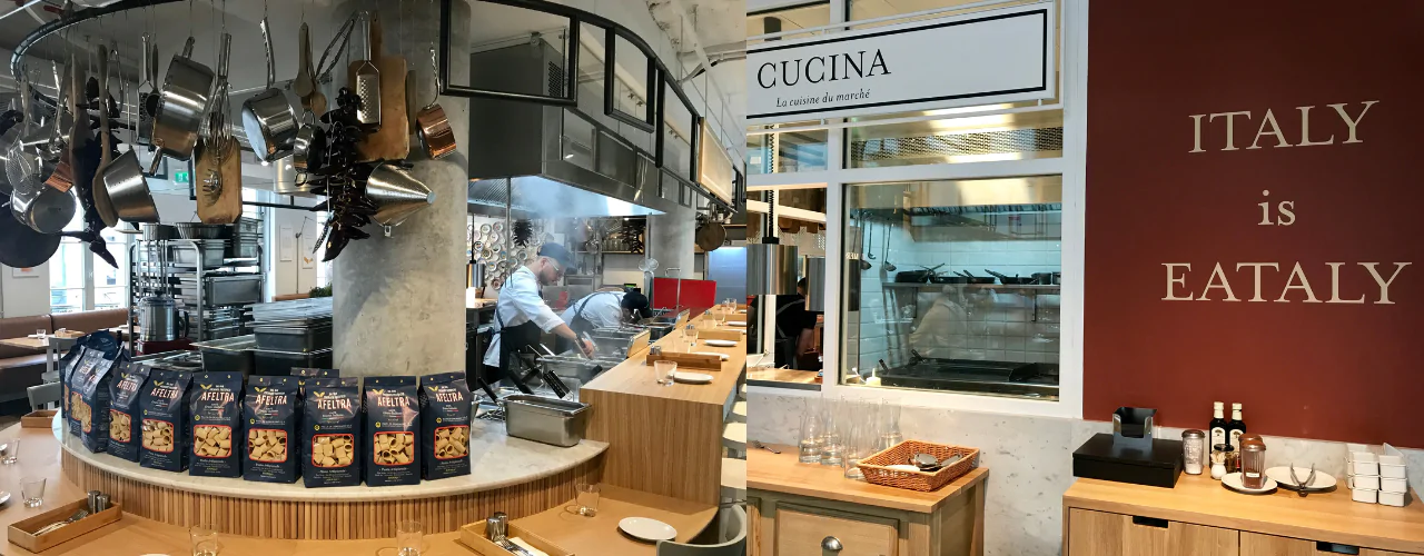 Théâtralisation d’un Point de Vente: Cours de cuisine Restaurant Eataly